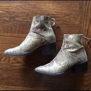 Topshop real leather snake skin booties